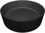 Laveo PERL kerek gránit mosdó gránit click-clack leeresztővel 36 cm, fekete VGP1710T (VGP1710T)