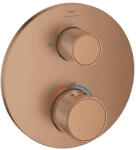 GROHE Atrio Private Collection termosztatikus zuhanycsaptelep 2 kimenethez, beépített elzáró/váltó szeleppel, gombbal, brushed warm sunset 24396DL0 (24396DL0)