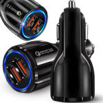 VERK GROUP Gyors töltésű autós USB töltő Quick Charge 3.0 technológiával, fekete (10101)
