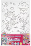 MGA Entertainment Pictură după numere - Unicorn pe curcubeu, tablou pe pânză, 30 x 19 cm (150134-1)