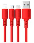 SOMOSTEL USB CABLE MICRO 3A RED SOMOSTEL 3100mAh QUICK CHARGER 1.2M POWERLINE SMS-BP06 MACARON - 10000+ BENDING STRENGTH (SMS-BP06 micro red)