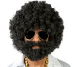 Guirca Perucă Afro cu barbă