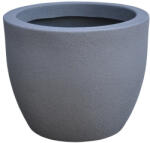 iGarden Ghiveci PE modern, rotund, imitatie piatra, model RUMBA M