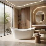 Rea Cada freestanding cu ventil cupru periat Rea Ferrano 150 cm alb (KPL-W8099)