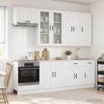 vidaXL Кухненски единица LUCCA 8 бр. Бял гланц Инженерна дървесина (3438157)