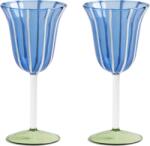 &K Amsterdam Pahare de vin Eve 180 ml, albastre, 2 buc (357-02) Pahar