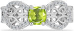  Ezüst Gyűrű Changbai Peridottal és Fehér Topázzal, Y61094/57