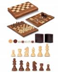  Összecsukható fa sakktábla Co-ma Dama & Backgammon 50 cm Szett