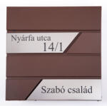 Batadecor Fém postaláda, gravírozott felirattal, barna, "1