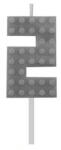 Blocks Építőkocka 2-es Grey Blocks tortagyertya, számgyertya (MLG132731B)