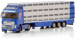 WSI MODELS Camion Volvo FH4 Globetrotter 4x2 Groot Zevert cu semiremorcă pentru transport animale, Blue, scala 1/50 WSI Models1/43 (45921)