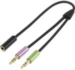 SpeaKa Jack Audio Y adapter [2x Jack dugó, 3, 5 mm-es - 1x Jack alj, 3, 5 mm-es] Fekete (SP-7870576)