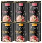 PIPER Animals Mix arome hrană pisici 6x400 g somon și pui