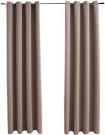 vidaXL 2 db tópszínű sötétítőfüggöny fémgyűrűkkel 140 x 175 cm (134434VidaXL)