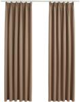 vidaXL 2 db tópszínű sötétítőfüggöny kampókkal 140 x 245 cm (134440VidaXL)