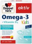 Doppelherz Aktiv Omega-3 + Vitamina D3 Pentru copii, 27 tablete masticabile, Doppelherz