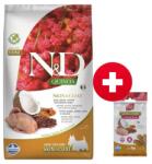 FARMINA N&D Quinoa Dog Skin&Coat Adult Mini quail, coconut 2.5 kg + FARMINA N&D Quinoa Dental Treat Skin Coat Quail Mini 60 g INGYEN!