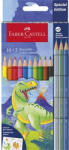 Faber-Castell Színes ceruza készlet, hatszögletű, FABER-CASTELL"Dinoszaurusz" 10+3 különböző szín (111213) - mystock