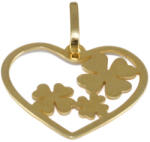 Ékszershop Áttört szív lóhere arany medál (1346703)