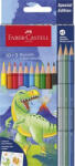 Faber-Castell Színes ceruza készlet, hatszögletű, FABER-CASTELL"Dinoszaurusz" 10+3 különböző szín (111213) - nyomtassingyen