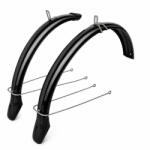VeloGo alu-plasztik kerékpár sárvédő szett (Fekete, 26", 58mm, U-pálcás) (74040262)