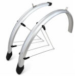 VeloGo alu-plasztik kerékpár sárvédő szett (Ezüst, 26", 58mm, V-pálcás) (74040265)
