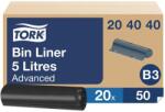 Tork Hulladékgyűjtő zsák, 5 l, B3 rendszer, 20 x 50 db, TORK, fekete (KHH950) - kecskemetirodaszer