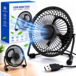  Mini Ventilátor Ventillátor Hordozható Asztali Usb Csendes Kis Ventillátor Fekete (WIATRAK KLIMATYZATOR NA BIURKO CICHY MOCNY)