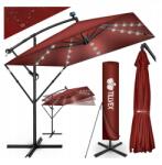  Téglalap alakú alumínium napernyő Ø 330 cm piros LED-del (TVESNS-007)