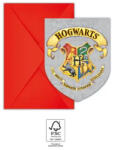 Global Licence Srl 6db Születésnapi meghívó és boríték HARRY POTTER HOGWARTS HOUSES