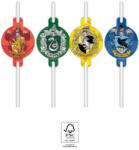Global Licence Srl 4db Papír szívószál HARRY POTTER HOGWARTS HOUSES