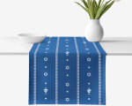 Goldea napron de masă 100% bumbac - folclor albastru 35x180 cm Fata de masa