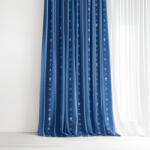 Goldea draperie 100% bumbac - folclor albastru 180x150 cm