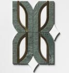 Settimo Mozaic Butterfly marmura alba Snow White - marmura Verde Tia, insertii alama, 19, 9x29, 9x1 cm (TK006)