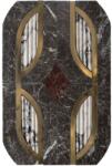 Settimo Mozaic Butterfly marmura neagra Iris Black - rosie Red Bordeaux - alba Calacatta Viola, insertii alama, 39, 8x59, 8x1 cm (TK003)