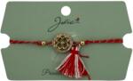 Jolie Martisor Bratara Ciucure, Jolie, Snur Rosu Reglabil, cu Pandantiv, Model Trifoi cu Patru Foi (134910)