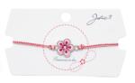Flippy Martisor tip Bratara Traditionala cu Pandantiv, Jolie, Model Floare, Snur Impletit Alb/Rosu, Dimensiune Pandativ Aprox 2 cm, Ambalaj cu Design (134954)