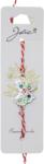 Jolie Martisor Bratara Snur Alb-Rosu, Jolie, Pandantiv Metalic, Model Fluture Pietre Colorate (122878)