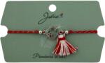 Flippy Martisor Bratara Ciucure, Jolie, Snur Rosu Reglabil, cu Pandantiv, Model Floare-Buburuza (134902)