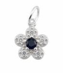 Jolie Silver Pandantiv din Argint 925, Jolie Silver, pentru Dama, Model Floare Cu Pietre de Zirconiu Cubic, 1 x 1 cm, 1 g, Argintiu/Bleumarin (125544)