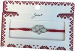 Jolie Martisor tip Bratara cu Pandantiv Metalic, Jolie, cu Snur Textil Rosu Impletit, Model Inima Infinit, Dimensiune Reglabila, Ambalata Individual (134835)