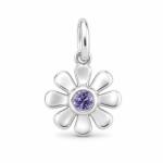 Flippy Pandantiv Dama Argint 925, Jolie, Model Floare cu Piatra Mov, 0.9g, Argintiu (125957)