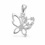 Flippy Pandantiv din Argint 925 Jolie Silver, Model Fluturas Rodiat cu Zirconii, 20 x 15 mm, 1.8 g (116701)