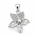 Flippy Pandantiv din Argint 925, Model Floare, Decor cu Zirconii Stralucitoare, Bijuterie cu Design Floral, Argintiu (116700)