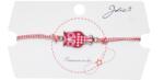 Flippy Martisor tip Bratara Traditionala cu Pandantiv, Jolie, Model Bufnita, Snur Impletit Alb/Rosu, Dimensiune Pandativ Aprox 2 cm, Ambalaj cu Design (134957)