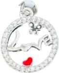 Flippy Pandantiv din Argint 925, Jolie Silver, Model Love cu Inima si Fluture, Design Romantic, 15x15 mm, Greutate 1.1 g, Argintiu (116716)