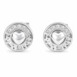 Flippy Cercei din Argint 925, Jolie Silver, Model Inima in Cerc, Bijuterie cu Design Conturat, 8x8 mm, Greutate 1.4 g, Argintiu (13333)