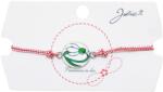 Flippy Martisor tip Bratara Traditionala cu Pandantiv, Jolie, Model Ghiocel, Snur Impletit Alb/Rosu, Dimensiune Pandativ Aprox 2 cm, Ambalaj cu Design (134959)