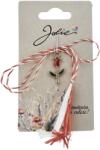 Flippy Martisor Traditional, Jolie, Model Lalea, cu Snur Impletit Alb/Rosu, Pandantiv 2 cm, Rosu/Verde (134867)