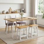 vidaXL Scaun de bar EKAI 2 pcs Alb 40 x 29 x 45, 5 cm Lemn masiv de pin GartenMobel Dekor (42037012)